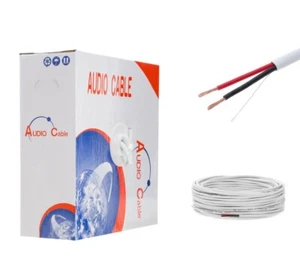 500ft Speaker Cable CL2 Rated 18AWG In-Wall 18/2 Stereo Audio Indoor Wire White - Picture 1 of 10
