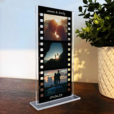 RED OCEAN Personalised Retro Film Photo Plaque Couple Photo Collage Sign Gift For Him Her
