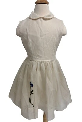 Vintage Honey Suckle Toddler Girl's Cream Floral Collared Dress Size 6 - Image 1 of 4