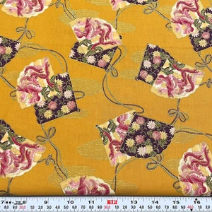 Imperial Garden 2008 RJR Fabrics Asian Inspired Metallic Cotton Remnant 15"x44" - Picture 1 of 2