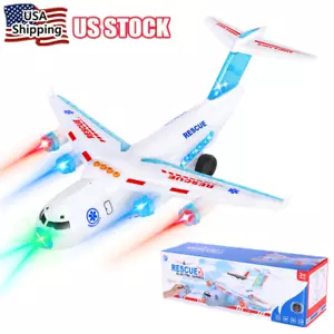 Airplane Toy for Kids Bump and Go Electric Detachable Plane with LED Light Music - Picture 1 of 36
