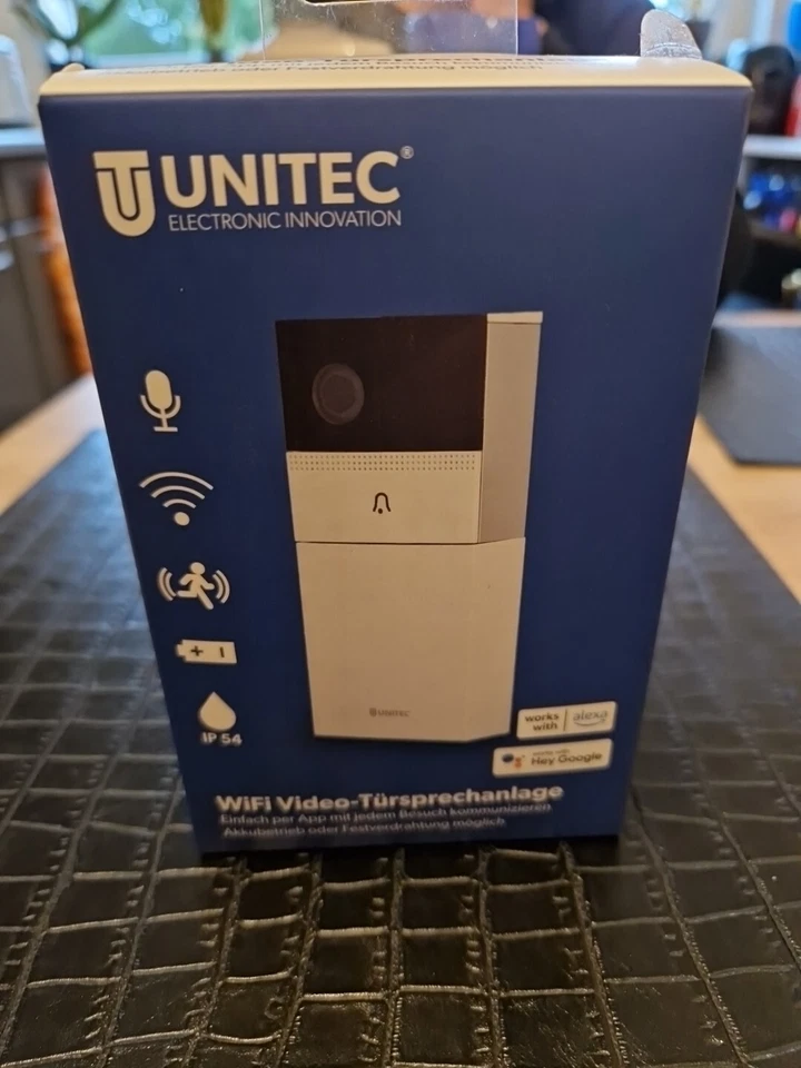 UNITEC WIFI Video-Türsprechanlage mit Smartphone Akku oder Festverdrahtung (92