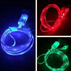 GLOW IN THE DARK light-up LED USB-A to USB-C Data Phone Charging Cables - Picture 1 of 8