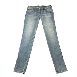 Armani Womens Jeans W30 L36 Slim Skinny Light Blue Stretch Low Waist Y2K Apple - Picture 1 of 13