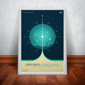 Atomic Clock Blue - NASA Poster Print. A3 A2 A1 Large Sizes - Picture 1 of 2