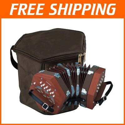 Compact 20-Key Concertina with Gig Bag - Lightweight Wooden Design for Musicians - Image 1 of 4