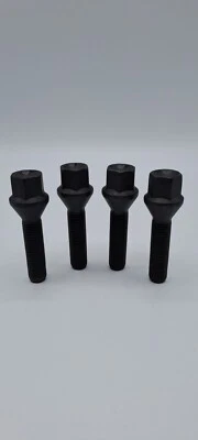 B&S 8 VITI - BULLONI RUOTA CONICO BLACK PER CERCHI LEGA M14x1,25 L= Scegli lunghezza