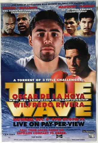 Oscar De La Hoya vs Wilferdo Rivera Fight Poster Boxing 13.5 x 20 Cover