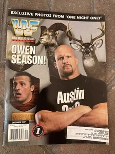 WWF Wrestling Magazin Dez 1997 mit UNCUT TRADING CARD SHEET / Austin Owen Hart + - Bild 1 von 23