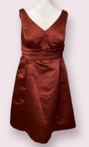 Bill Levkoff Classics Women's Evening Dress Chestnut Brown Satin Size 24 - Picture 1 of 11