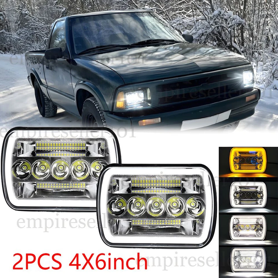 Faros proyectores LED de 4x6 pulgadas 2 piezas para Chevy S10 1995-1997/K5 Blazer 1981-86 Foto 1 de 4