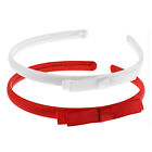 Zac's Alter Ego Set of 2 Red and White 9mm Satin Bow Alicebands
