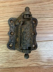 Antique Cast Iron Victorian Sargent & Co Spring Loaded Screen Door Hinge - Picture 1 of 4