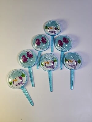 6 adornos/selecciones para pasteles cupcakes NAVIDAD medio globo de nieve panadería artesanías 2008 Foto 1 de 4