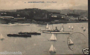 ANTIGUA POSTAL SAN SEBASTIAN BAHIA Y REGATAS OLD POSTCARD POSTKARTE      CC00982 - Picture 1 of 1