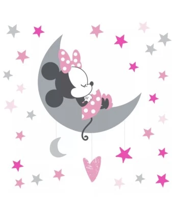 NUEVA OFERTA Calcomanías de Pared Celestiales Rosa/Gris Disney Baby Minnie Mouse de Lambs & Ivy Foto 1 de 3