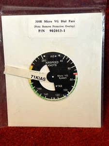 310R MICRO VG DIAL FACE P/N 902013-1 AIRPSEED MICRO VG TAS - Picture 1 of 3