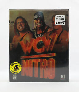 SEALED THQ WCW Nitro 3D Hologram Collector Card Cover Big Box PC 1998 NOS