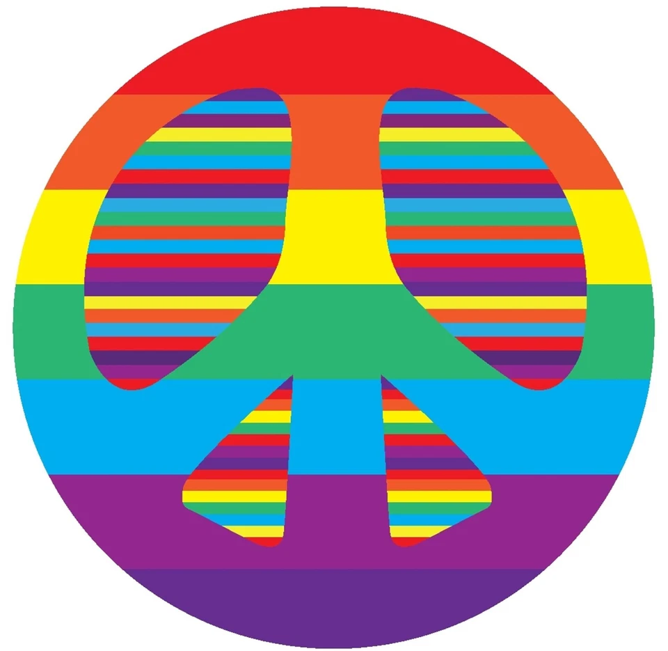  Peace Area Rug FTS-202 39RD Fun Rugs Round 39"  Fun Time Shape Collection  - Image 1 of 1