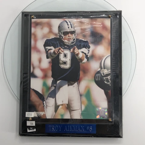 Troy Aikman #8 Dallas Cowboys Photo Plaque NFL Wall Hanging Engraved 10x13 *FLAW Cover
