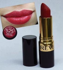 2 Revlon Super Lustrous Lipstick, CREME #525 WINE WITH EVERYTHING. 0.15OZ EACH. - Picture 1 of 2