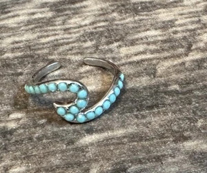 Pura Vida Bracelets Silver Wave Toe Ring Teal - Picture 1 of 1