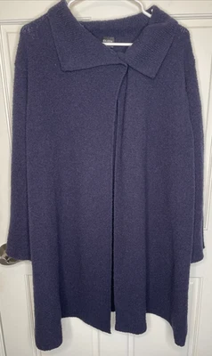 Cárdigan plumero largo de lana Eileen Fisher para mujer talla M Lagenlook acogedor suéter boho Foto 1 de 4