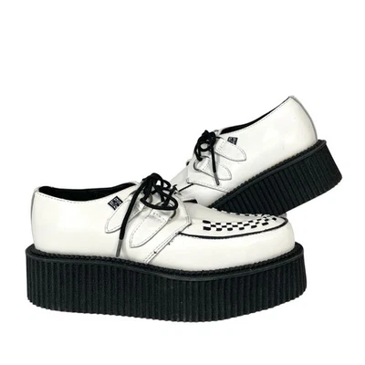 T.U.K. 2012 Zapatos de plataforma Mondo Creeper de cuero blanco negro talla 7 para mujer Foto 1 de 4