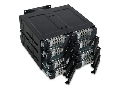 Icy Dock MB508SP-B 2x 5,25" Pannello portante 2.5" Serial ATA III Nero Metallo 8 - Immagine 1 di 4