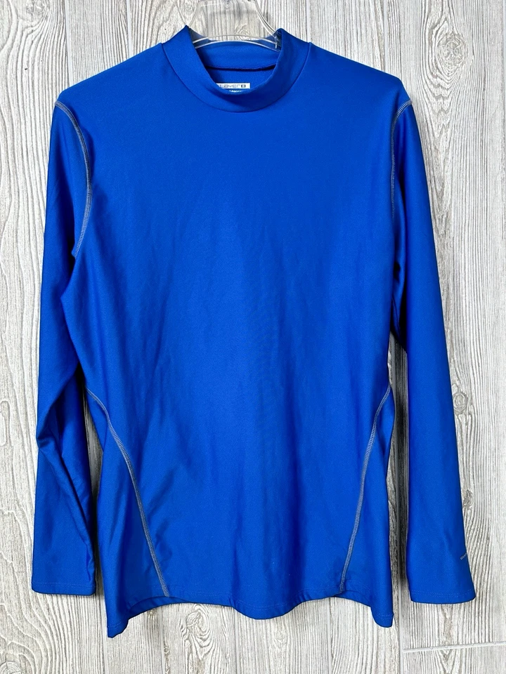 Layer 8 Performance Qwick Dry Mock Neck Base Layer Shirt Men's Size Large Blue - Image 1 of 4
