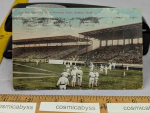 Red Sox Warming Up Fenway Park Boston postcard 1913 post card stadium - Picture 1 of 2