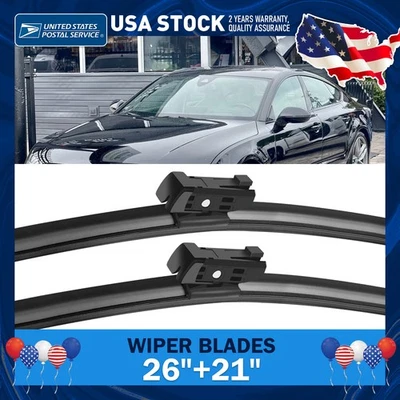 Set of 2 Top-Lock Windshield Wiper Blades 26"+21" Fit For 2013-2018 Audi S6 - Изображение 1 из 4