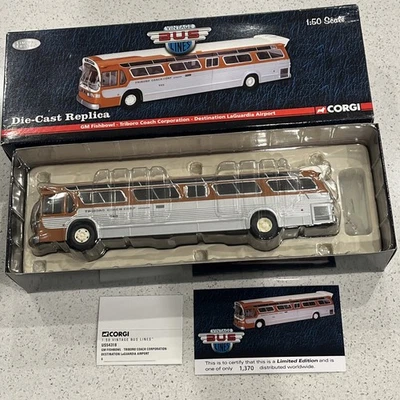 CORGI VINTAGE BUS LINES GM FISHBOWL TRIBORO COACH CORP LAGUARDIA AIRPORT 1/50NIB - Image 1 of 4