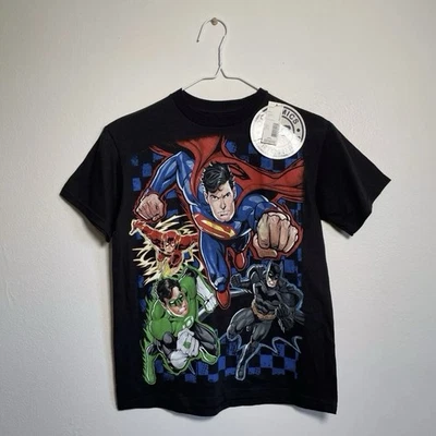 DC Comics Graphic T Shirt Superman Batman AOP Youth Small NWT Justice League  - Image 1 of 4