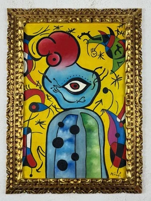 Joan Miró (Handmade) Oil On Canvas Painting signed and stamped - Image 1 of 4