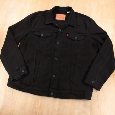 LEVI'S Red Tab Negro Elástico Denim Trucker Chaqueta Vaquera 2XL Etiqueta Estilo 72334 0223  Foto 1 de 4