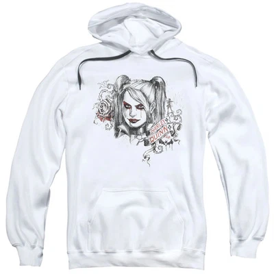 Batman Arkham Knight Sketchy Girl Mens Hoodie White - Image 1 of 4