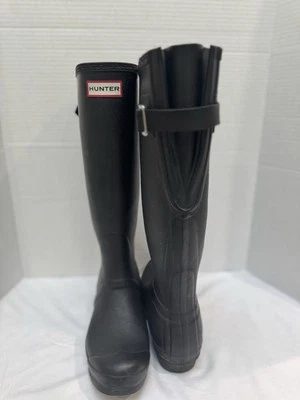 Botas de Lluvia Hunter Para Mujer Originales Ajustables Espalda, Negro Mate, Talla 6M EE. UU. Foto 1 de 4