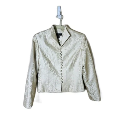 Blazer J. Peterman SEDA BROCADO VICTORIANO ELEGANTE CON BOTONES MARFIL 12 CAPRICHOSOS NUEVO SIN ETIQUETAS  Foto 1 de 4