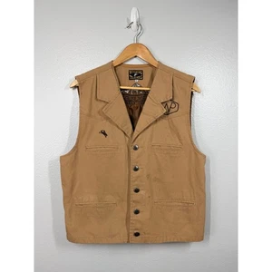 Wyoming Traders Mens Tan Canvas Western Ranch Vest Size M Horse Embroidery - Picture 1 of 8
