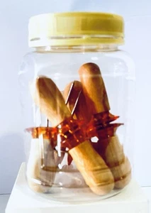 Corn On The Cob Holders Bamboo Wood Handles Stainless Steel Prongs Set of 8 - Picture 1 of 5