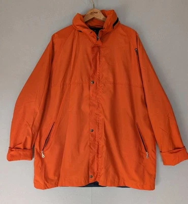Guy Cotten France Orange Men's X-Large Fisherman Jacket Windbreaker Hood Pockets - Image 1 of 4