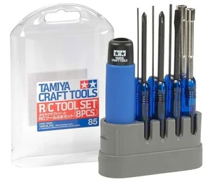 Tamiya RC Model Screwdriver Set 8pcs with Stand & Cover, Multi-Size Tools - Picture 1 of 2