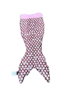 Cynthia Rowley Mermaid Snuggle Tail Pink White Polka Dot Sequins  22”x56"  See - Picture 1 of 12