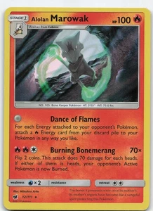 Alolan Marowak 12/111 Holo Rare Holo SM - Crimson Invasion NM Pokémon - Picture 1 of 2