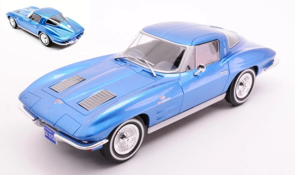 WHITEBOX WB124232 CHEVROLET CORVETTE (C2) STRINGRAY 1963 BLUE 1:24 Modellino - Immagine 1 di 1