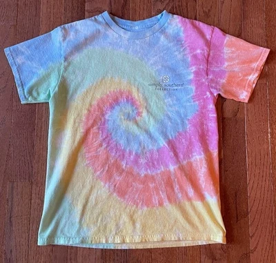 Simply Southern Girls' Youth Tie Dye T-Shirt, "Basic Life" Teen Tween, Size M Foto 1 de 4