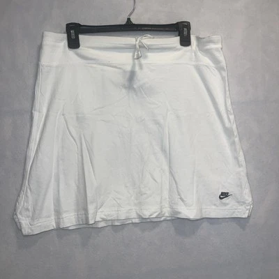 Nike Falda Grande Blanca 100% Algodón Años 90 Elástico Cordón Gimnasio Correr Tenis Foto 1 de 4