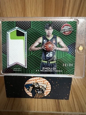 2023 Topps Chrome NBL Zhou Qi Relic Game-Ysed Patch /99 SE Melbourne Phoenix - Image 1 of 2