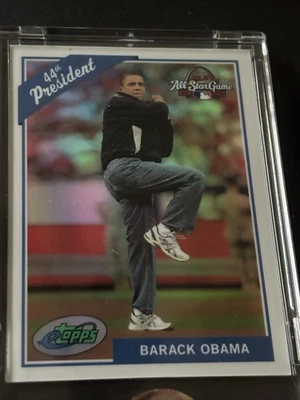 🔥2009 ETOPPS 44TH U.S. PRESIDENT BARACK OBAMA ALL STAR GAME  052/999 Sealed - Image 1 of 4